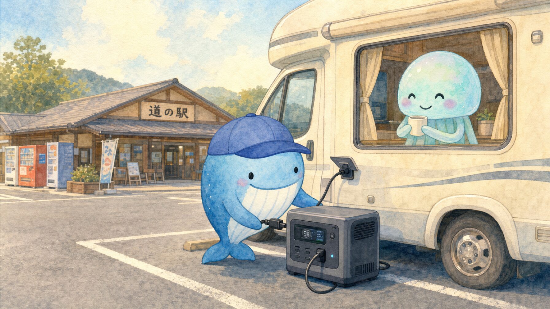 BLUETTI AC180を設置する家族