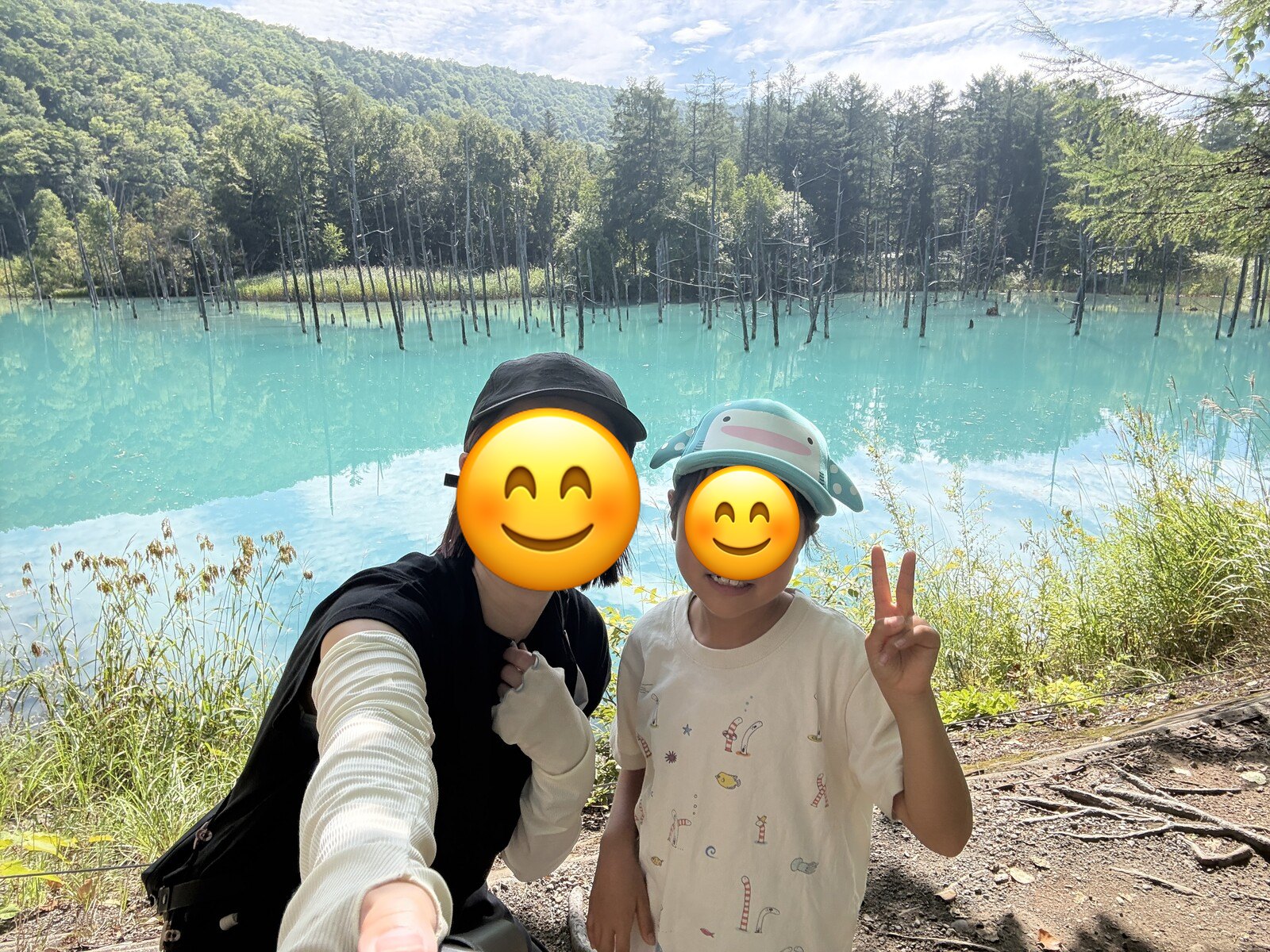 ママと娘で青い池