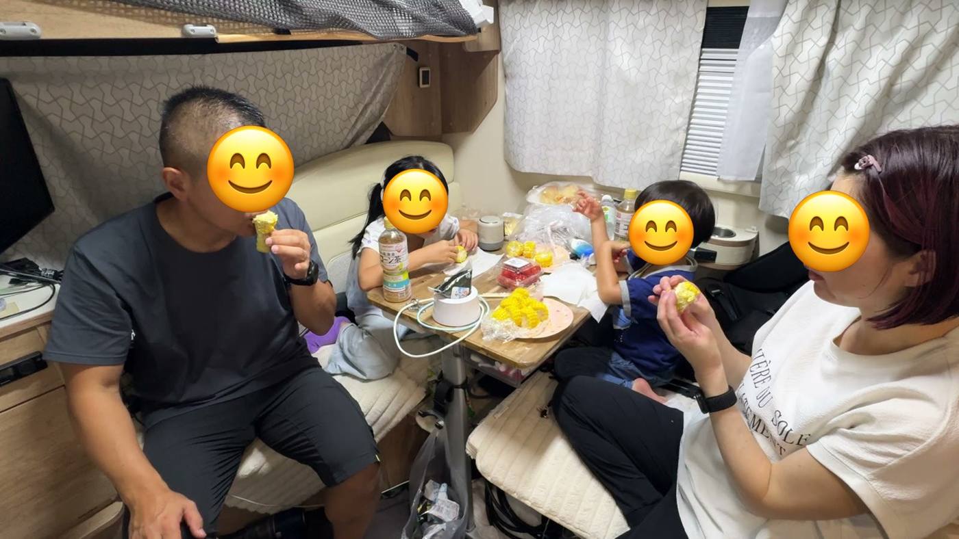 とうもろこしで夕ごはん