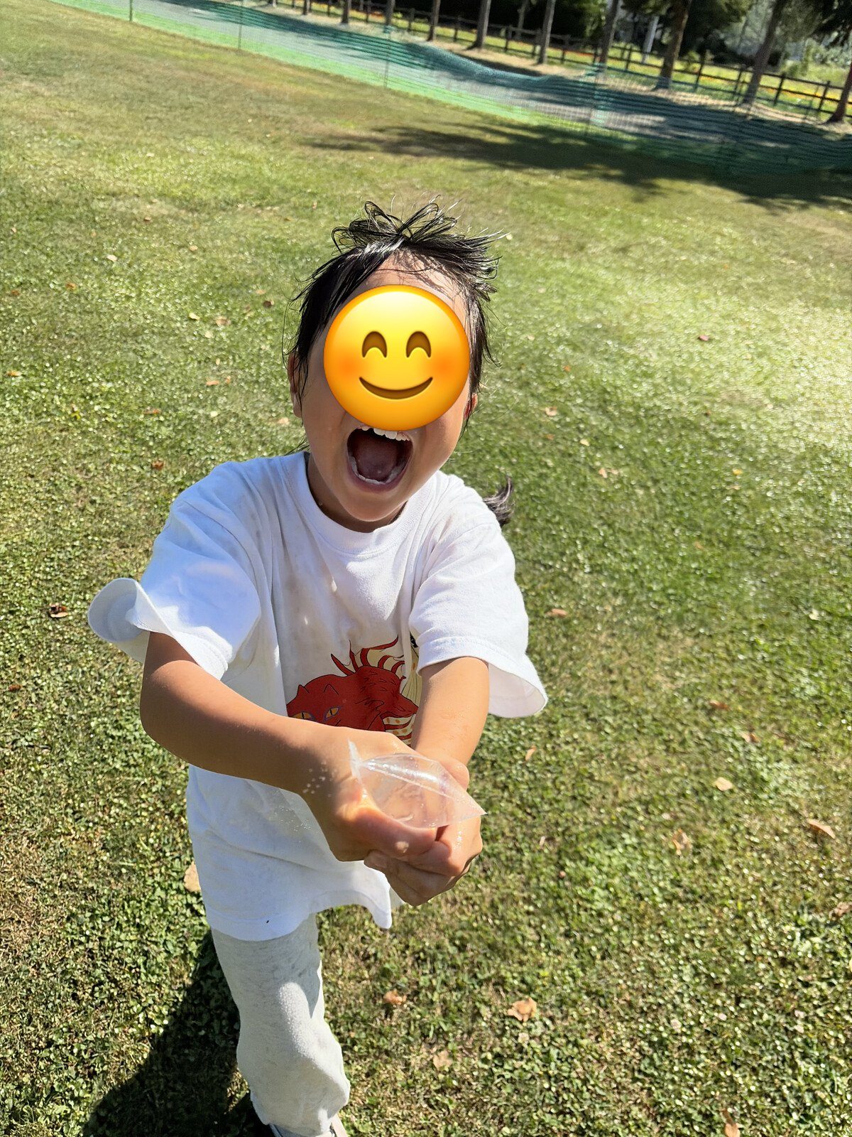 水のかけあいっこ