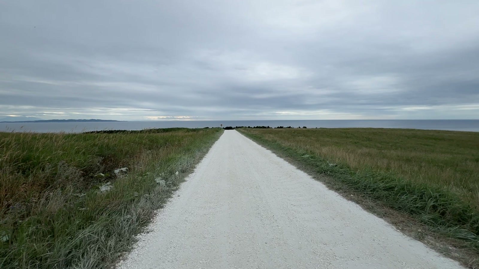 ホタテの貝殻を敷いた白い道